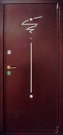 Дверь стальная цвета красный молоток с отделкой металлом